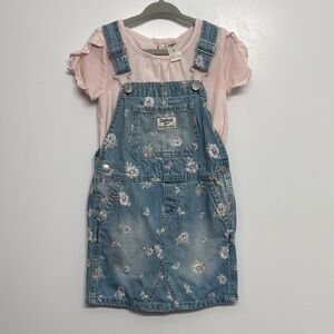 OshKosh B'gosh Floral Denim Skirtall With Matching Shirt